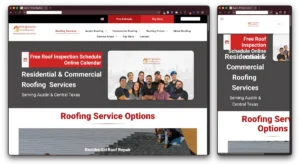 side by side screenshots of a website that breaks when scaled to a mobile breakpoint